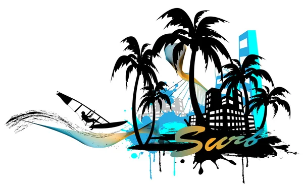 Fondo de surf — Vector de stock