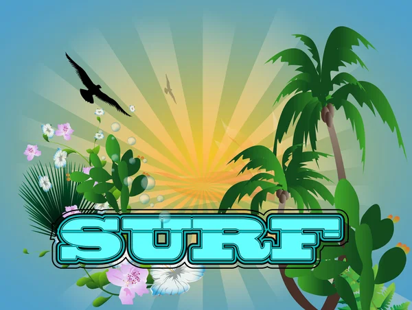 Fondo de surf — Vector de stock