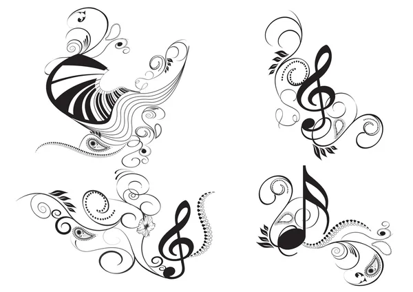 Music key notes — Stock Vector