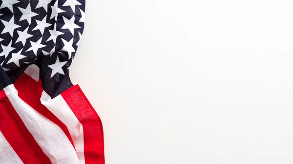 Amerikaanse Vlag Witte Achtergrond Met Kopieerruimte Columbus Dag Dag Van — Stockfoto