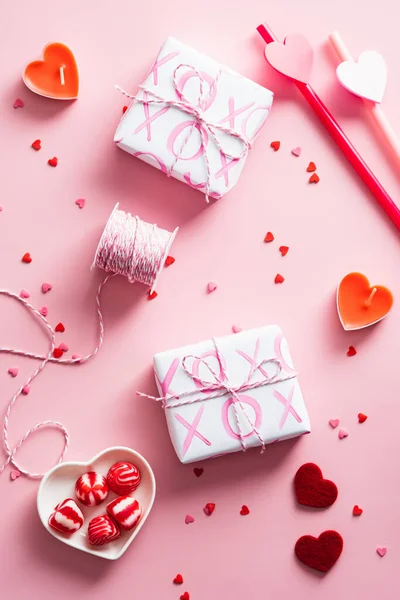 발렌틴 컨셉트 상자와 배경의 — 스톡 사진