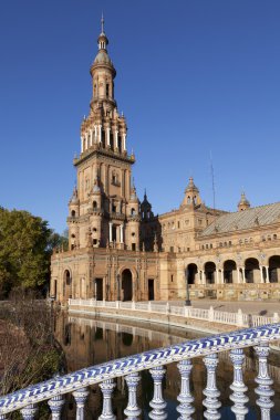 Kule üzerinde plaza de espana Seville, İspanya
