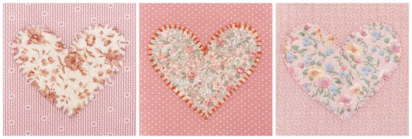 Collage of handmade hearts — Stock Photo, Image