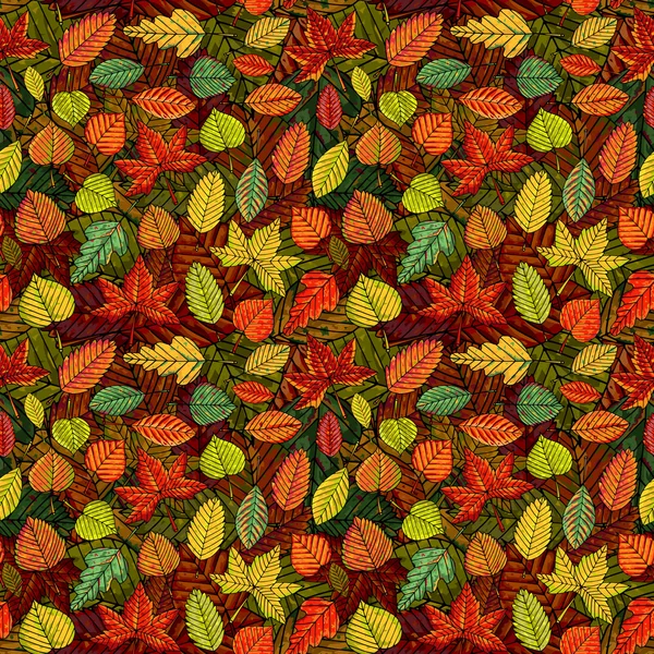 Autumn leafs seamless pattern — Stock Vector