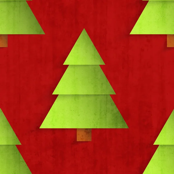Padrão sem costura com papel árvores de Natal — Vetor de Stock