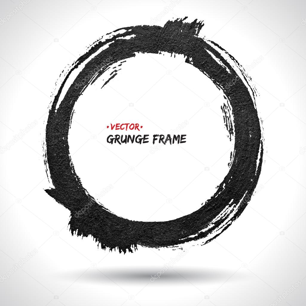 Round grunge vector frame