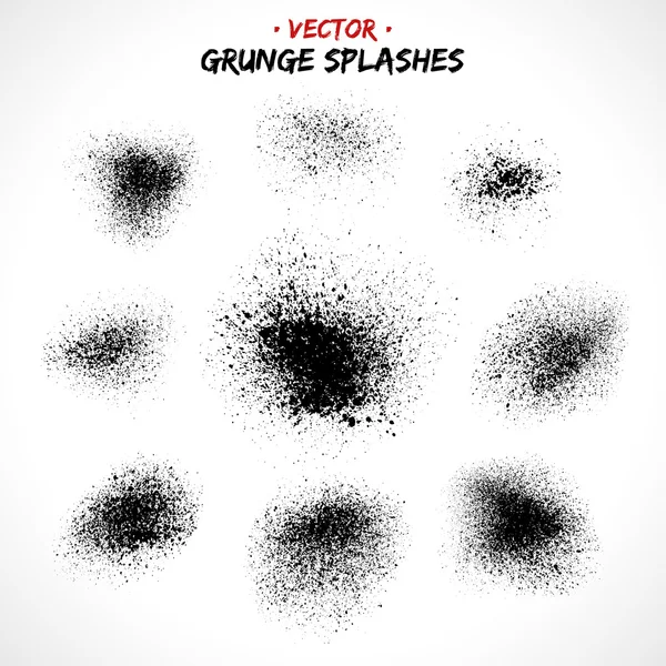 Grunge zwarte spashes — Stockvector