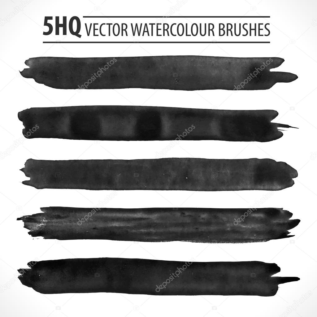 Set of watercolor brushes