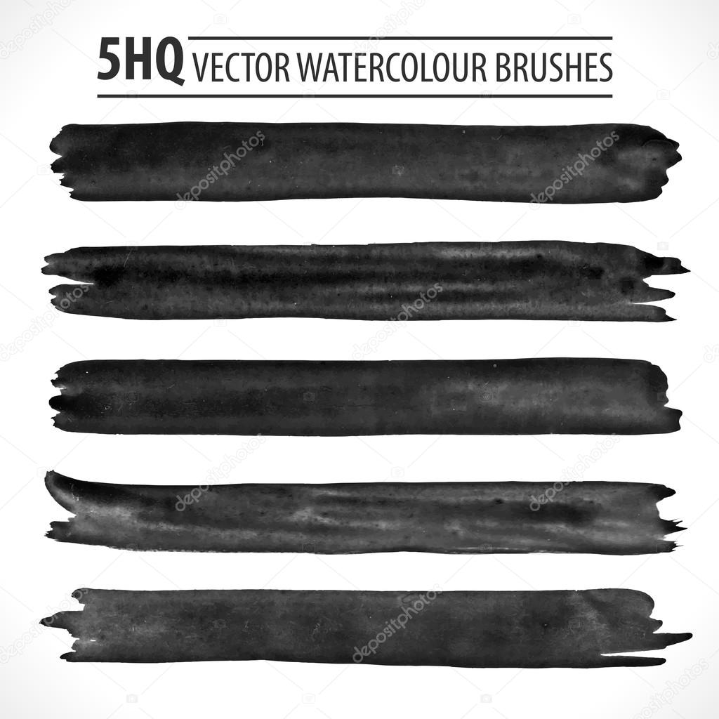 Set of watercolor brushes