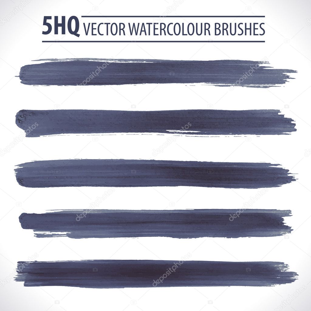 Set of watercolor vector brushes