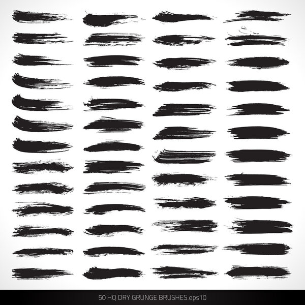 50 HQ dry vector grunge brushes