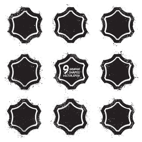 Badges vectoriels texturés abstraits Grunge — Image vectorielle