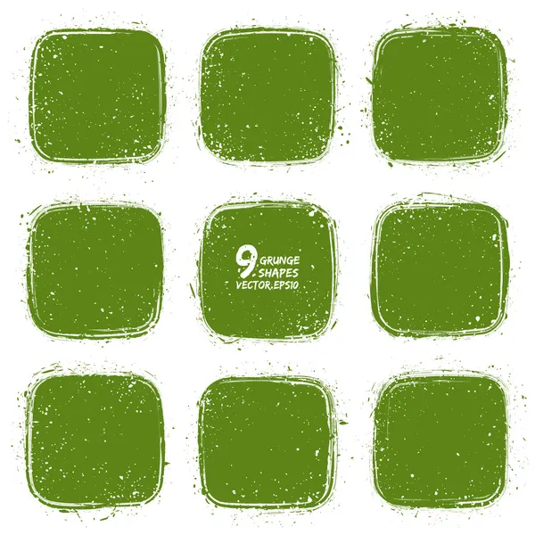 Grunge vector retro green shapes — Stock Vector