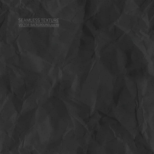 Creased vector de papel negro textura sin costura — Archivo Imágenes Vectoriales