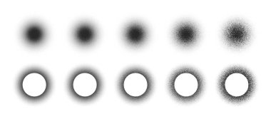 Benekli Çemberler El Çizimi Noktalama Vektörü Soyut Şekiller Beyaz Üzerine Farklı Varyasyonlarda Ayarlandı