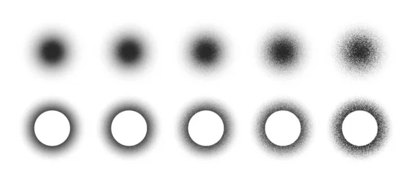 Círculos punteados dibujados a mano Vector formas abstractas establecidas en diferentes variaciones en blanco — Archivo Imágenes Vectoriales