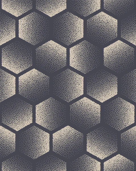 Hexagon Stippad sömlös mönster teknik vektor Abstrakt bakgrund — Stock vektor