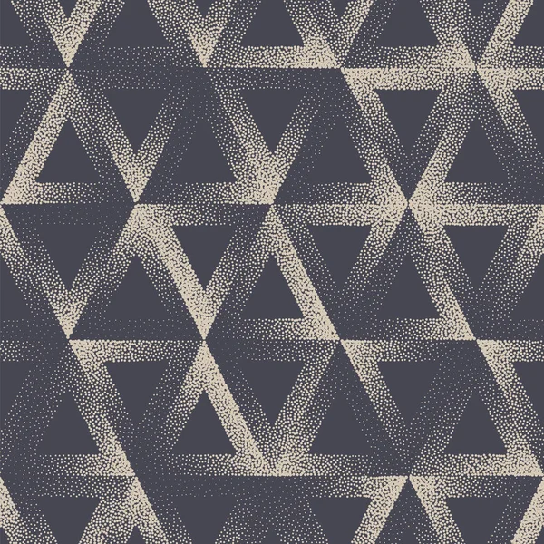 Design del triangolo Stippled Seamless Pattern Geometric Vector Sfondo astratto — Vettoriale Stock