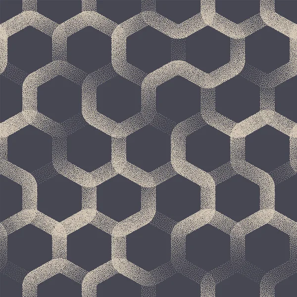 Hexagons Stipple Elegance Mönstervektor Abstrakt estetisk sömlös bakgrund — Stock vektor