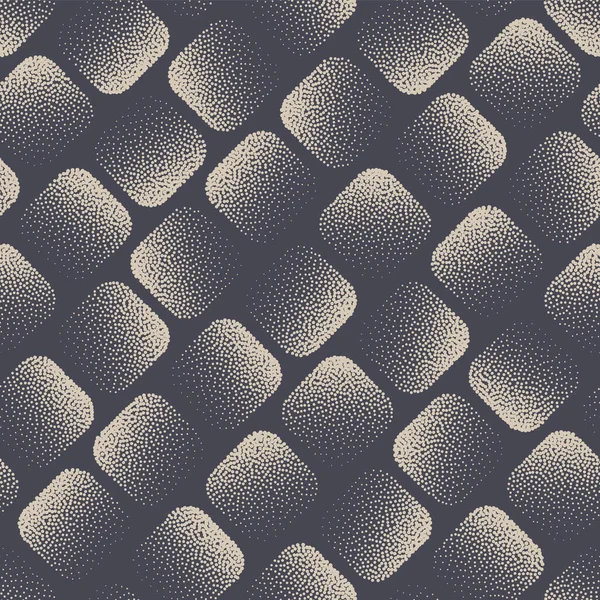 Dotwork Gradient Rounded Square Tiles Seamless Pattern Aesthetic Vector Backdrop — 图库矢量图片