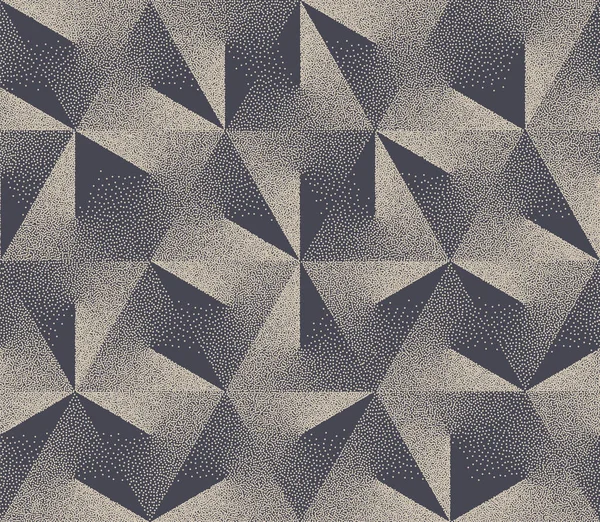 Dreieck Spin Gradient Stipple Nahtloses Muster Bauhaus-Design Vektor-Hintergrund — Stockvektor
