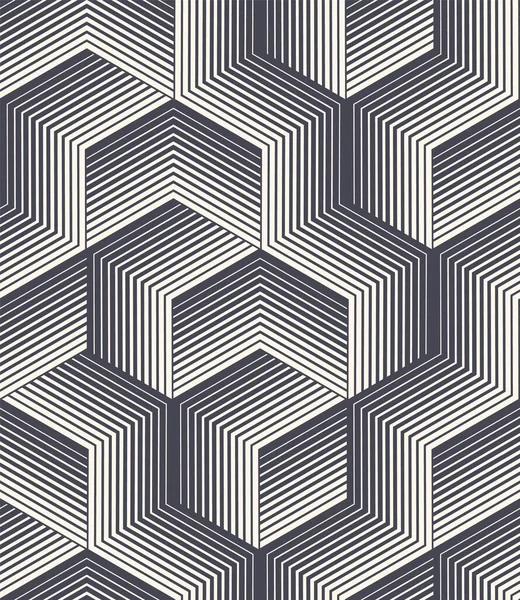 Forme de cube rayé vectoriel motif sans couture géométrique fond graphique abstrait — Image vectorielle