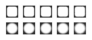 Farklı Noktalı Kare Çerçeve Vektör Soyut Şekiller Beyaz Üzerine Ayırılmış