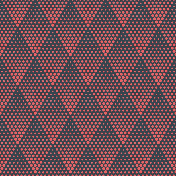 Rhombus Halftone Geometric Seamless Pattern Red Blue Abstract Vector Background — Vettoriale Stock