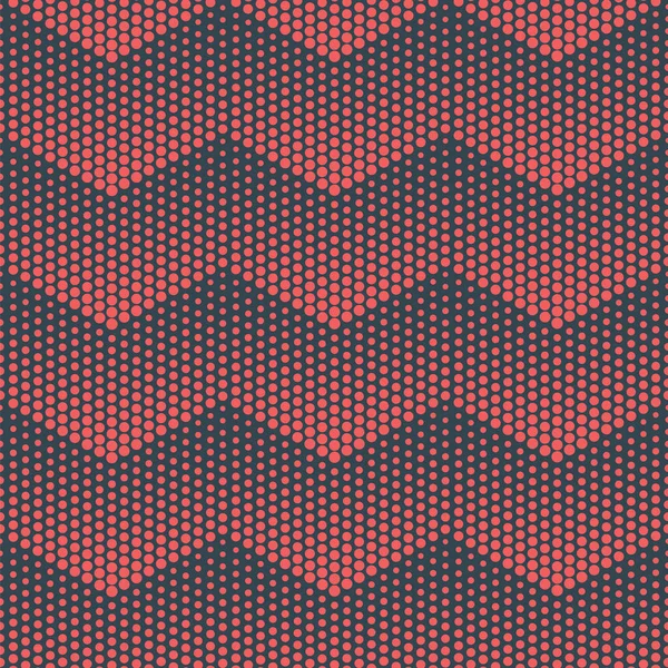 Zigzag Lines Halftone Dots Seamless Pattern Red Blue Abstract Vector Background — Stockvektor