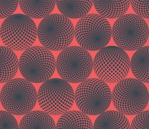 Patroon met Rhombus 3D Ball Red Donkerblauw naadloze patroon Vector achtergrond — Stockvector