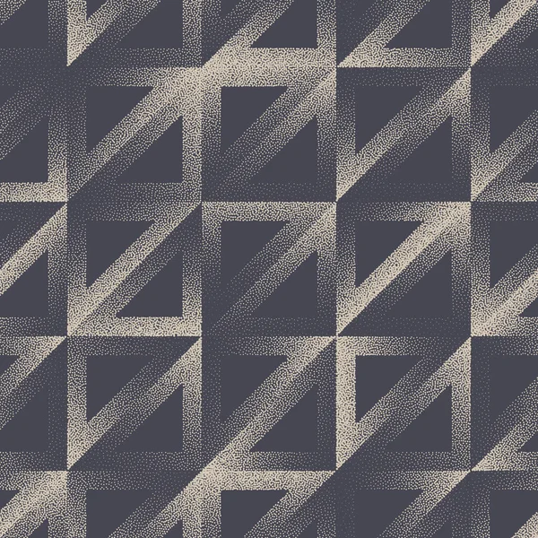 Triangles géométriques Grille Stipple Art Seamless Pattern Vector Résumé Fond — Image vectorielle
