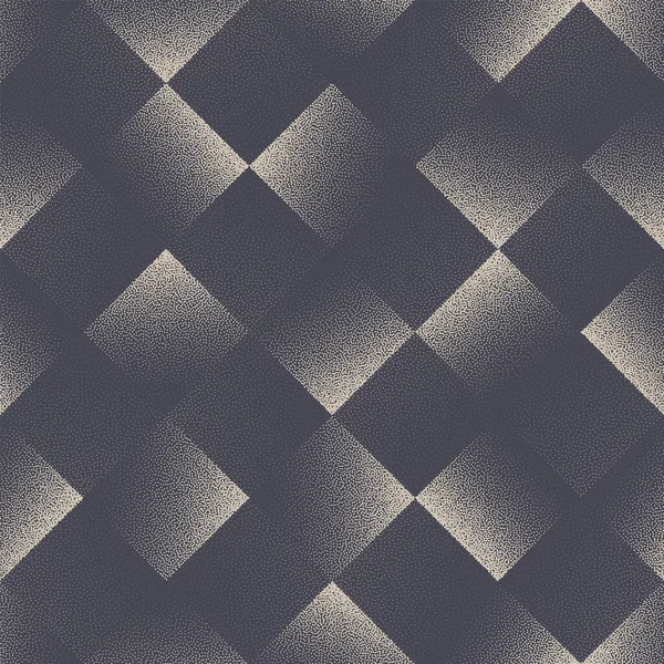 Stippled Squares Chequered Incline Seamless Pattern Vector Abstract Background — Stok Vektör