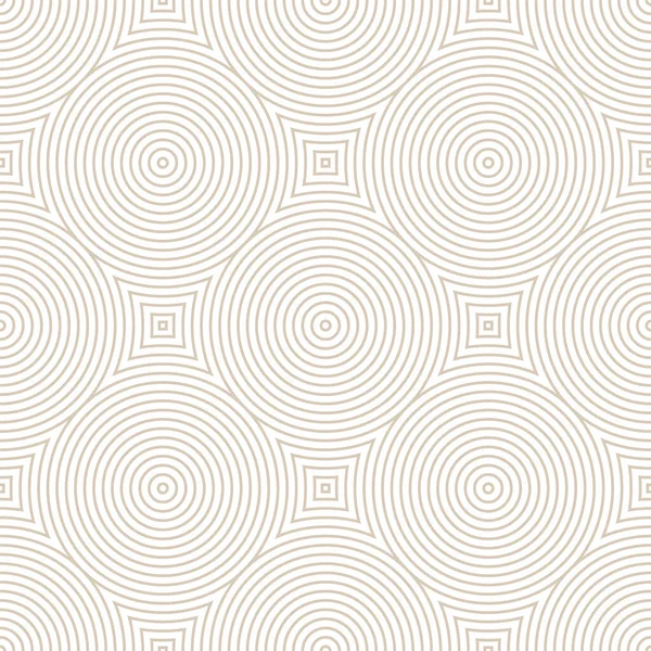 Etniska linjära Beige cirklar sömlösa mönster vektor ljus abstrakt bakgrund — Stock vektor