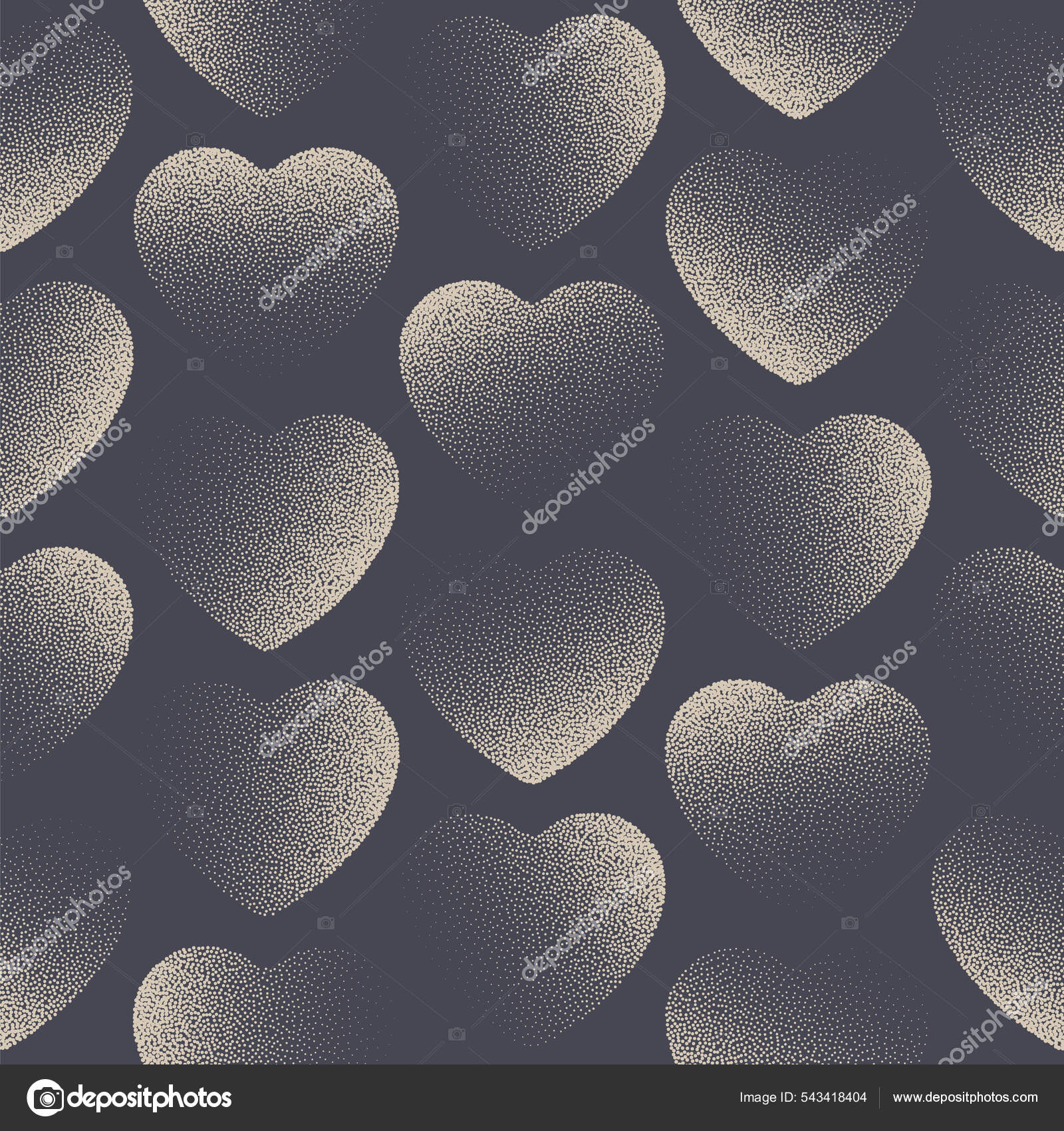 Heart Glitter Seamless Pattern Valentines Day Background