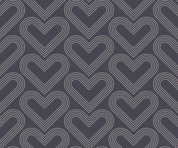 발렌틴데 이 백 그라운드 Vector 선형 심장 Abstract Modern Seamless Pattern — 스톡 벡터