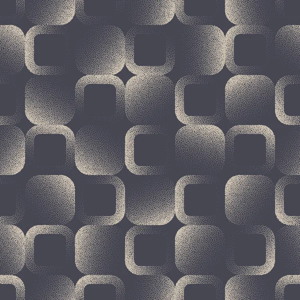 四捨五入四角形レトロ50年代60年代70年代シームレスパターンベクトル概要背景 — ストックベクタ