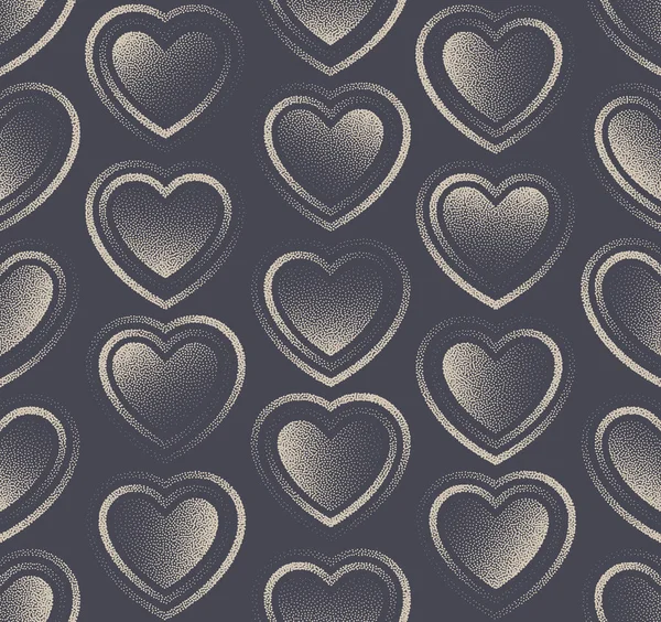 Χαριτωμένο Διαφορετικό Dotted καρδιά διάνυσμα χωρίς ραφή μοτίβο ρομαντικό φόντο — Διανυσματικό Αρχείο