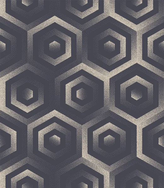 Rejilla hexagonal Patrón sin costura punteado Vector Arte Fondo abstracto — Vector de stock