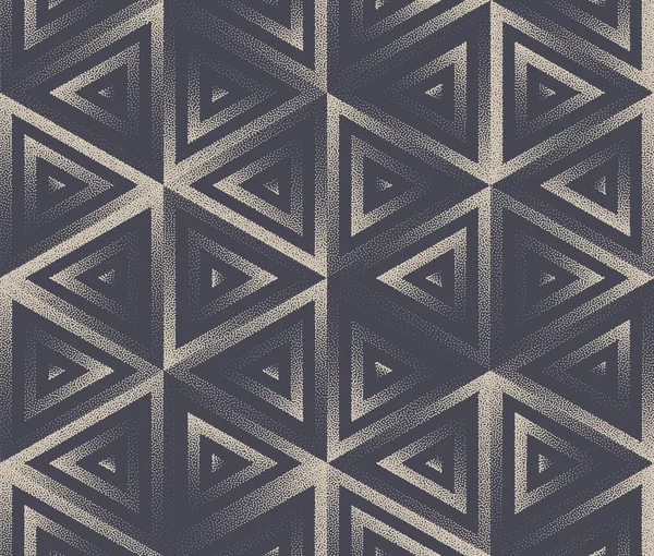 三角形デザインシームレスパターン点線ベクトルレトロアートアブストラクト背景 — ストックベクタ