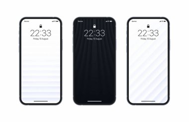 Çeşitli BW Pürüzsüz Çizgiler Vector Photorealistik Akıllı Telefon Ekranında Duvar Kağıdı