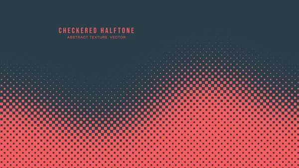 ベクトルチェッカーハーフトーンパターンスムーズカーブボーダーレッドブルーアブストラクト背景 — ストックベクタ