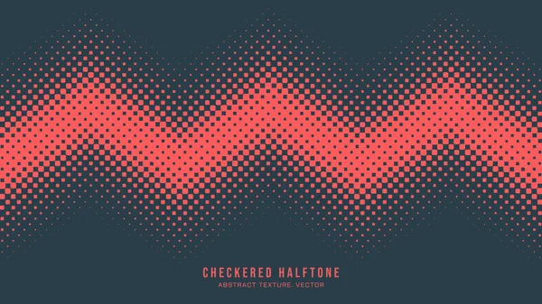 Vettore mezzitoni Checker Pattern linea a zig-zag confine rosso blu astratto sfondo — Vettoriale Stock