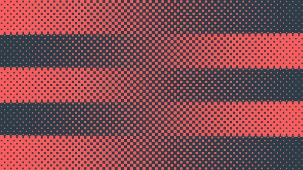 Půltón vektoru kostkovaný vzor čtvercové tečky moderní textura červená modrá pozadí — Stockový vektor