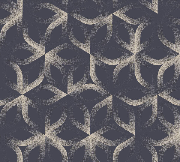 Abstract Geometric Linear Petal Seamless Pattern Vector Vintage Style Background