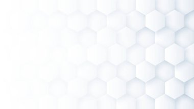 3D Yapılandırılmış Altıgen Nano Teknoloji Sistemi Beyaz Soyut Arkaplan