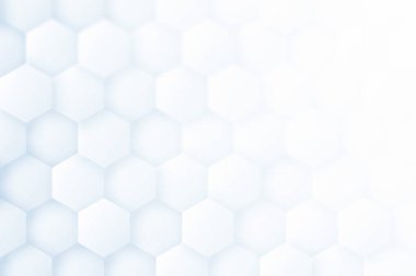 3D Render Altıgen Doku Açık Mavi Fütürist Soyut Teknoloji Arkaplanı