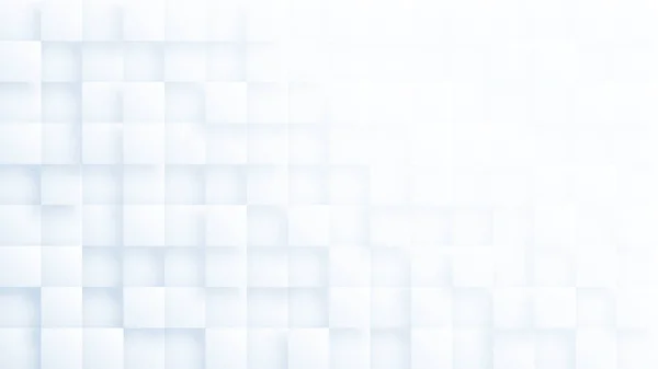 3D gerenderter volumetrischer quadratischer Mosaik-Gittermuster weißer abstrakter Hintergrund — Stockfoto