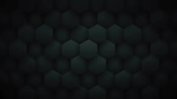 3D Render Hexagon Pattern Dark Green Abstract Technology Wide Art Wallpaper — 스톡 사진