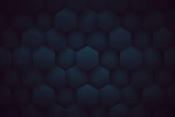 3D Rendered Volumetric Hexagon Pattern Navy Blue Technology Abstract Background — стоковое фото