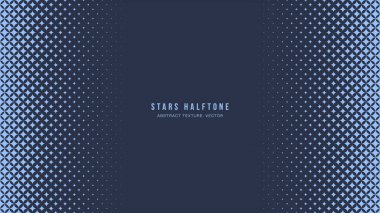 Yıldız YarıTonlama Geometrik Desen Vektör Yatay Çerçeve Mavi Soyut Arkaplan